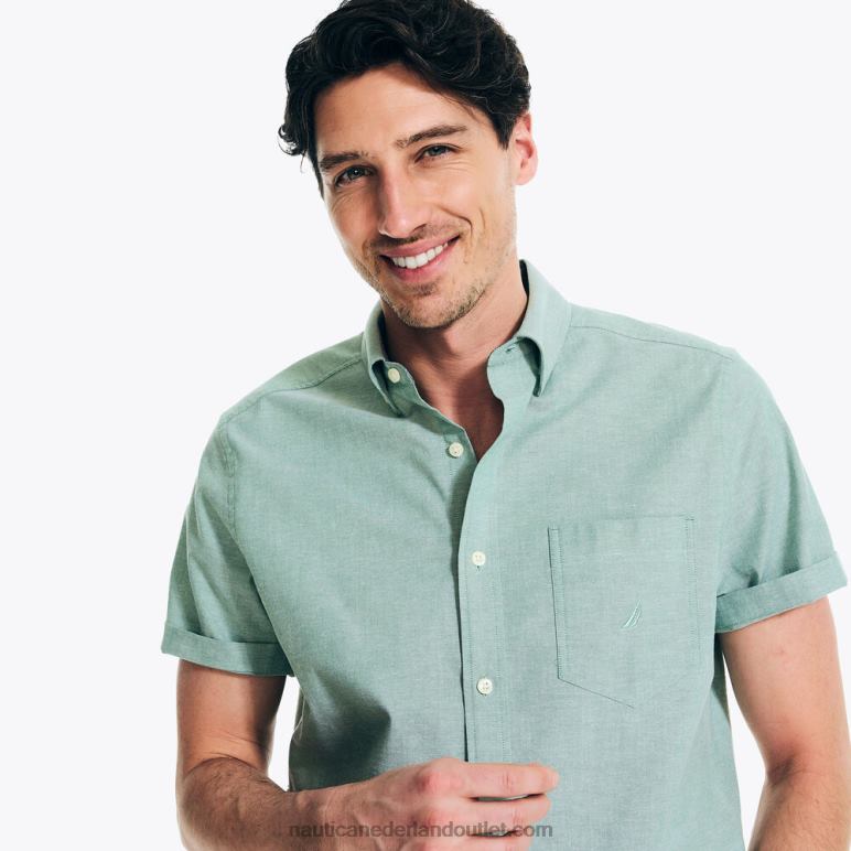 oxford overhemd met korte mouwen groene appel Nautica 0828F565 Heren