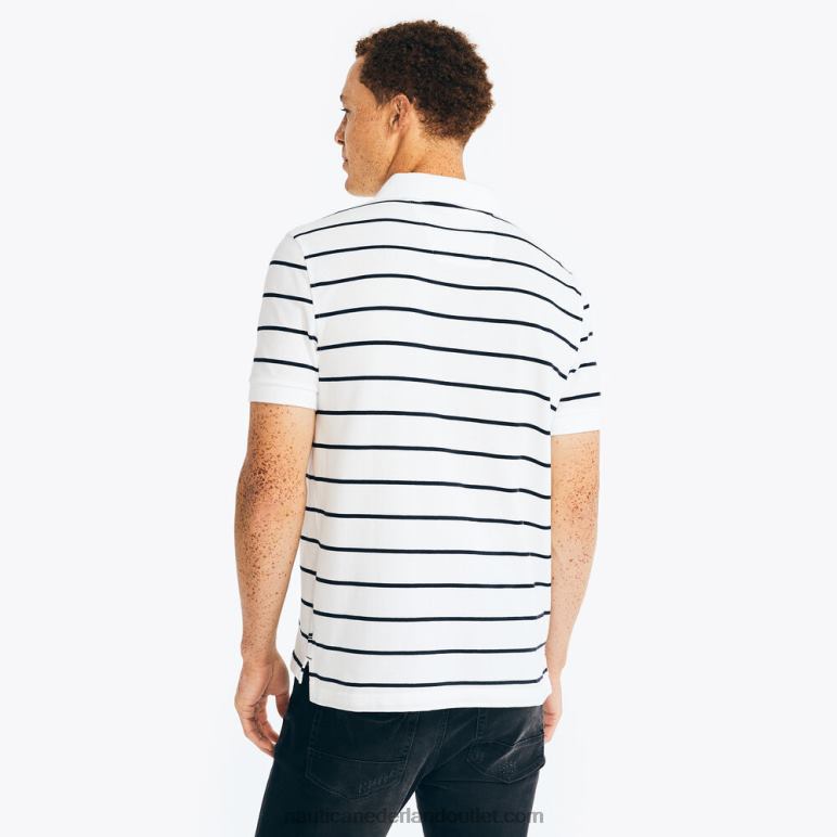 Gestreepte polo met klassieke pasvorm Helder wit Nautica 0828F694 Heren