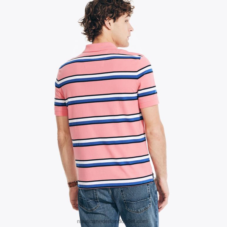 Gestreepte polo met klassieke pasvorm theebes Nautica 0828F51 Heren