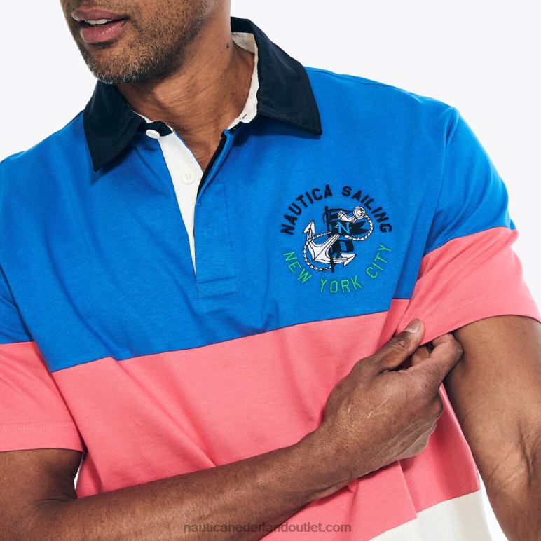 Rugby poloshirt met relaxte pasvorm echte marine Nautica 0828F467 Heren