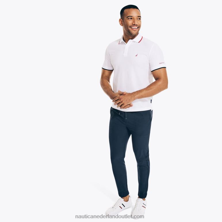 big & tall navtech duurzaam vervaardigde polo Helder wit Nautica 0828F538 Heren