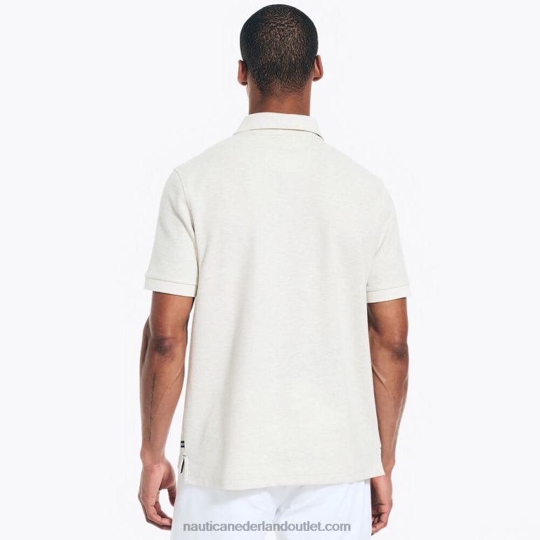 duurzaam vervaardigde dekpolo met klassieke pasvorm havermout heide Nautica 0828F155 Heren