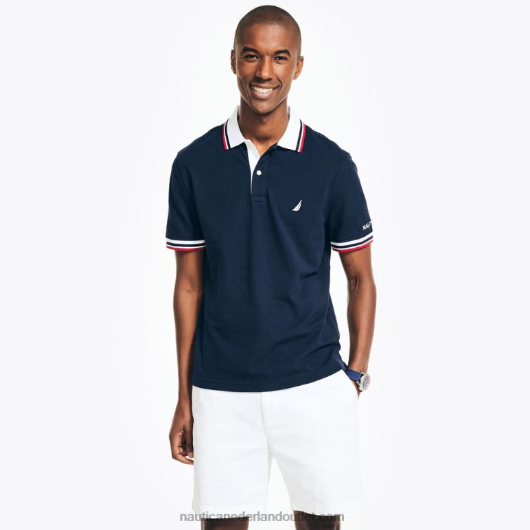 effen polo met klassieke pasvorm marine Nautica 0828F18 Heren