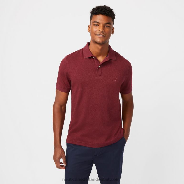 grote en lange Interlock-polo met klassieke pasvorm cabane roze Nautica 0828F717 Heren