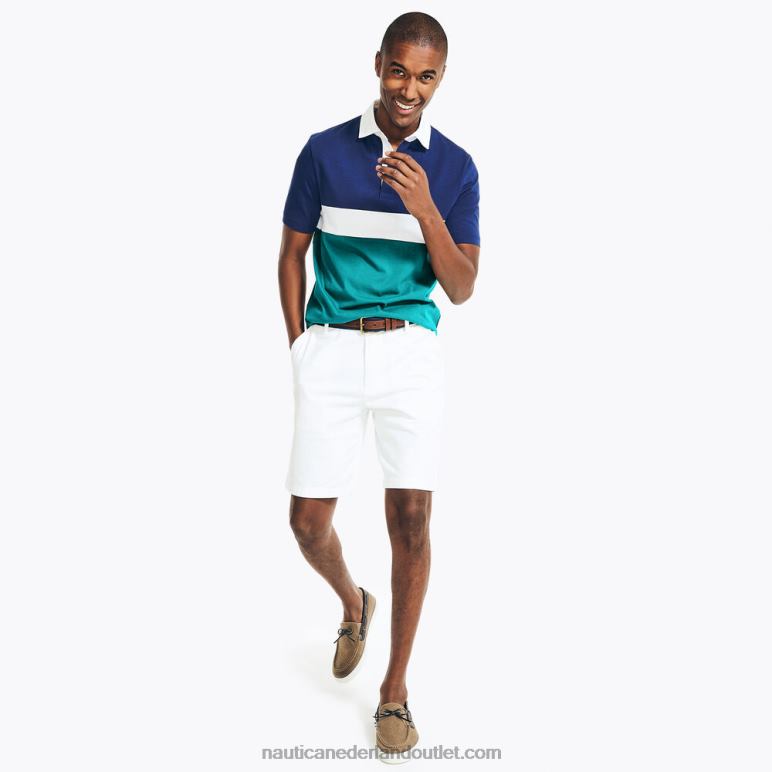 grote en lange klassieke fit colorblock polo blauwe diepten Nautica 0828F643 Heren