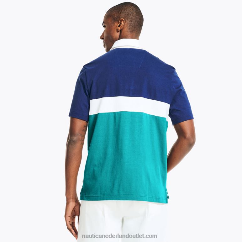 grote en lange klassieke fit colorblock polo blauwe diepten Nautica 0828F643 Heren