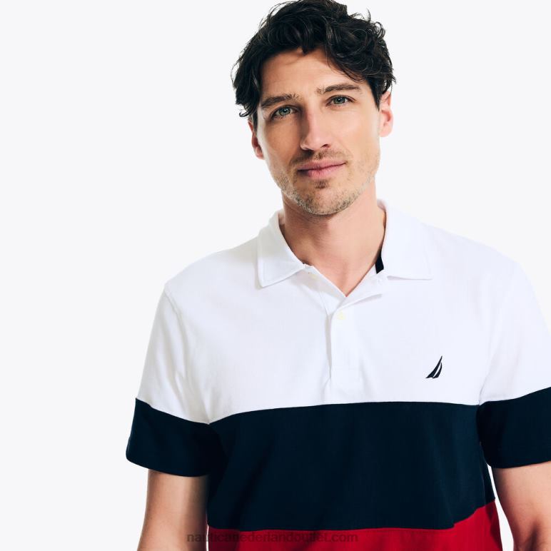 klassieke fit colorblock polo nautisch rood Nautica 0828F11 Heren