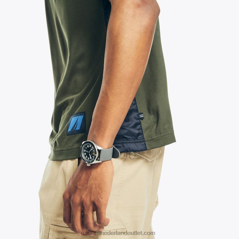 navtech duurzaam vervaardigd mixed media poloshirt olijf Nautica 0828F679 Heren