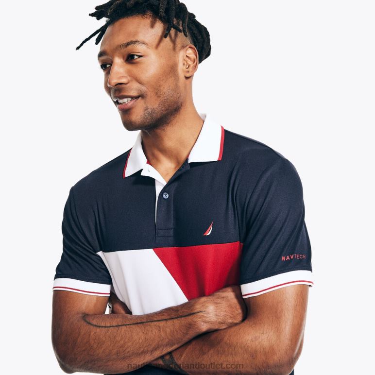 navtech duurzaam vervaardigd poloshirt met klassieke pasvorm en print marine Nautica 0828F362 Heren