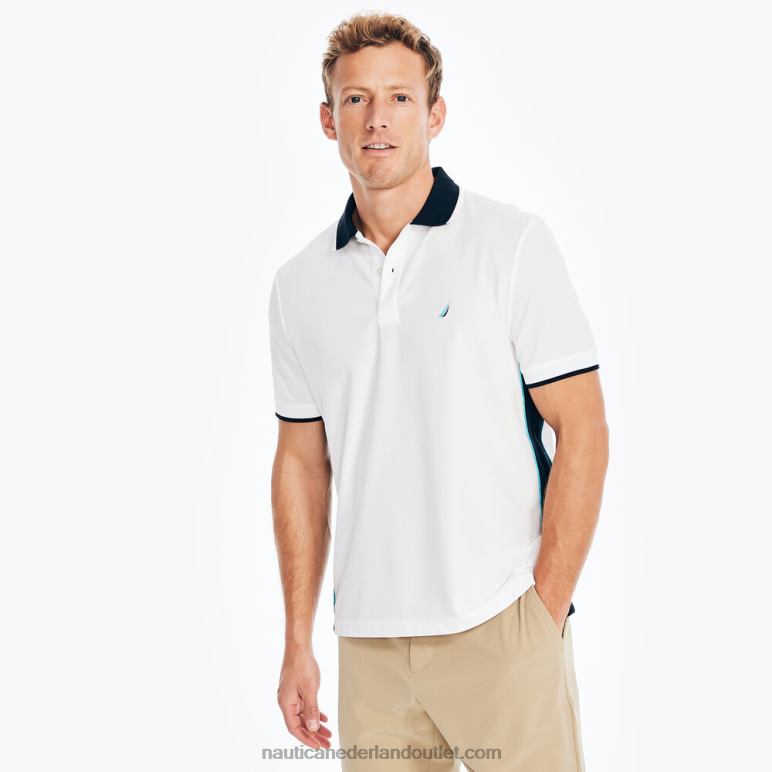 navtech duurzaam vervaardigde classic fit polo Helder wit Nautica 0828F588 Heren