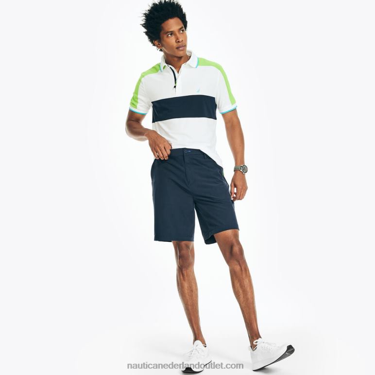 navtech duurzaam vervaardigde polo met klassieke pasvorm op de borst Helder wit Nautica 0828F411 Heren