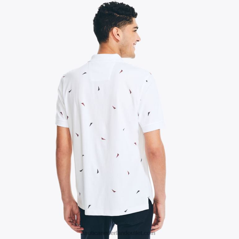 polo met klassieke pasvorm en print Helder wit Nautica 0828F72 Heren