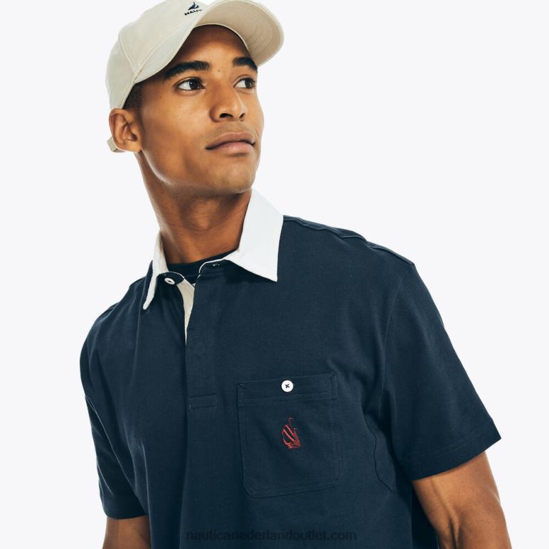 polo met relaxte pasvorm en logozak marine Nautica 0828F445 Heren