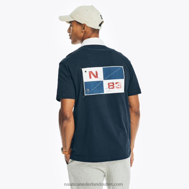 polo met relaxte pasvorm en logozak marine Nautica 0828F445 Heren