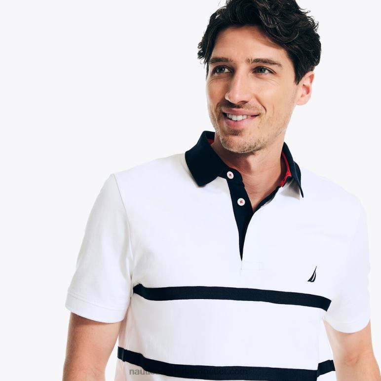 rugby poloshirt met klassieke pasvorm Helder wit Nautica 0828F392 Heren