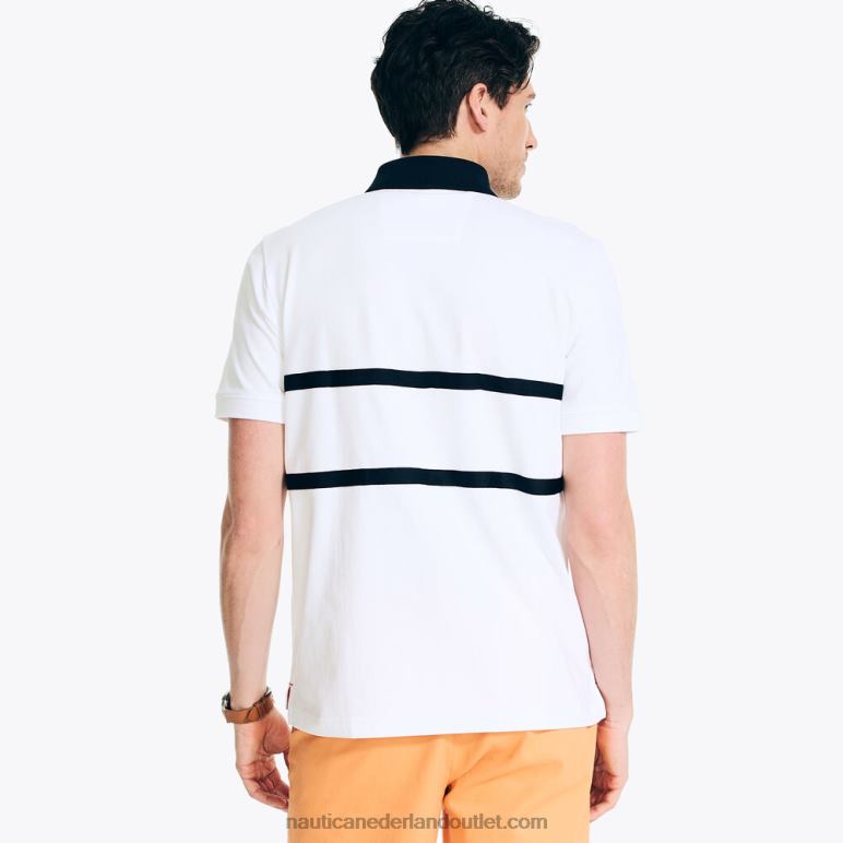 rugby poloshirt met klassieke pasvorm Helder wit Nautica 0828F392 Heren