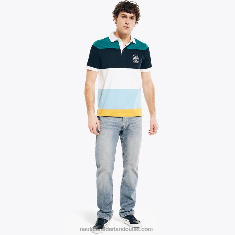 rugby poloshirt met klassieke pasvorm Helder wit Nautica 0828F415 Heren
