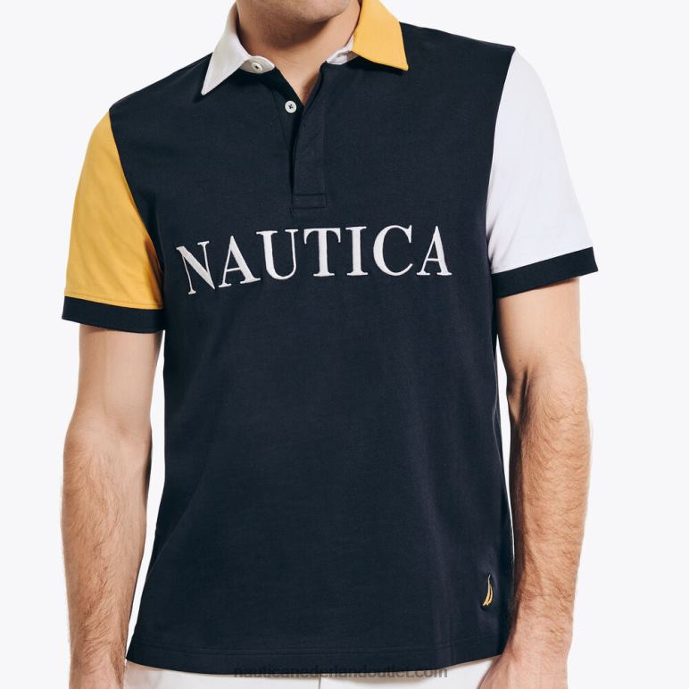 rugby poloshirt met klassieke pasvorm marine Nautica 0828F375 Heren