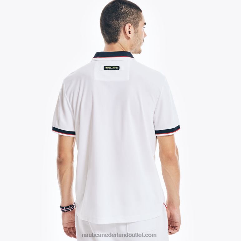 wedstrijd duurzaam vervaardigde polo met klassieke pasvorm Helder wit Nautica 0828F674 Heren