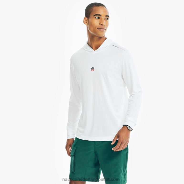 competitie duurzaam vervaardigde pullover hoodie Helder wit Nautica 0828F386 Heren
