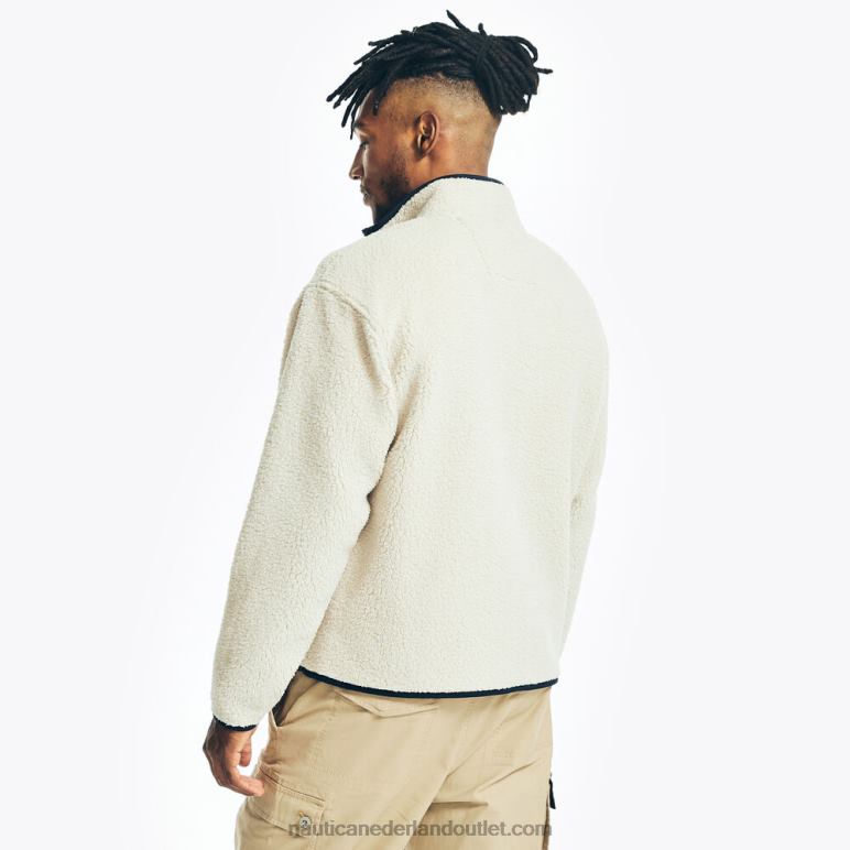 duurzaam vervaardigd sweatshirt met volledige rits van imitatieschapenschaap nautica steen Nautica 0828F198 Heren