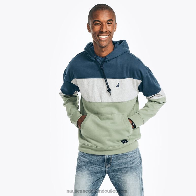 duurzaam vervaardigde colorblock hoodie lapisblauw Nautica 0828F365 Heren