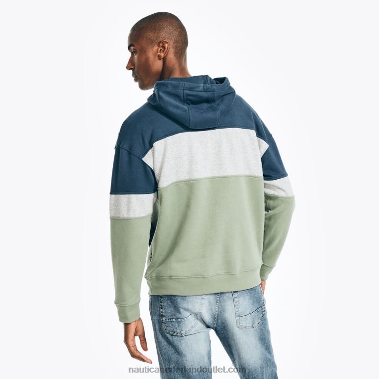 duurzaam vervaardigde colorblock hoodie lapisblauw Nautica 0828F365 Heren
