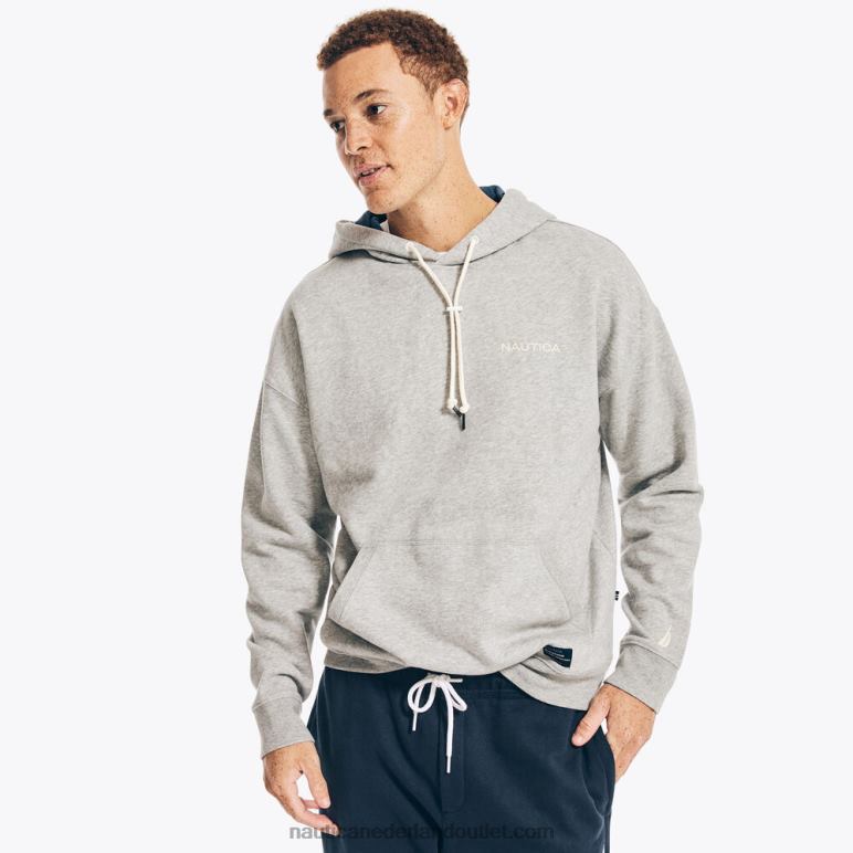 duurzaam vervaardigde fleece hoodie grijze heide Nautica 0828F535 Heren