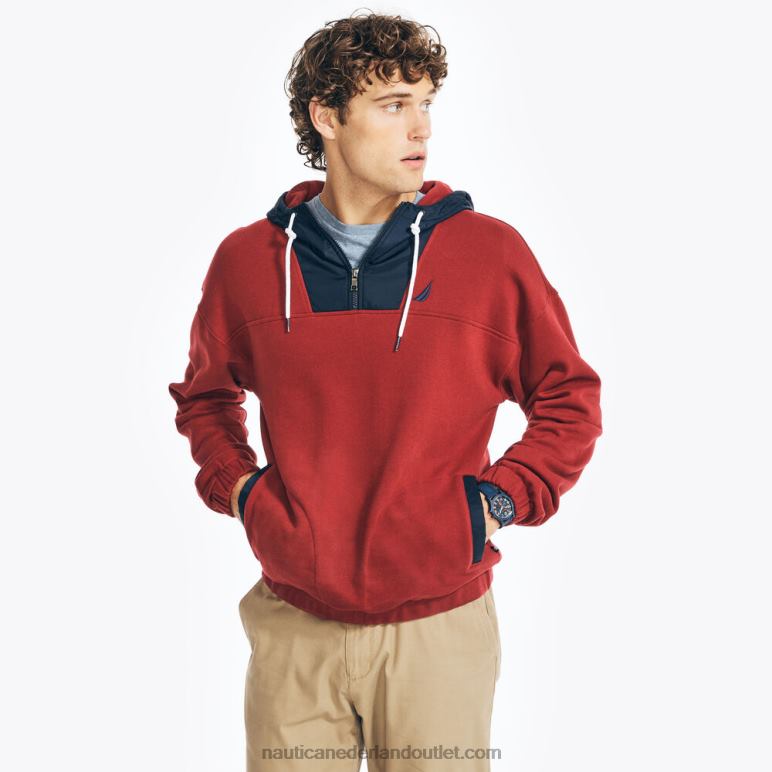 gemengde media pullover hoodie meloenbes Nautica 0828F398 Heren