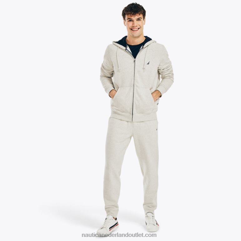 grote en lange j-class fleece joggingbroek houtskool Nautica 0828F645 Heren