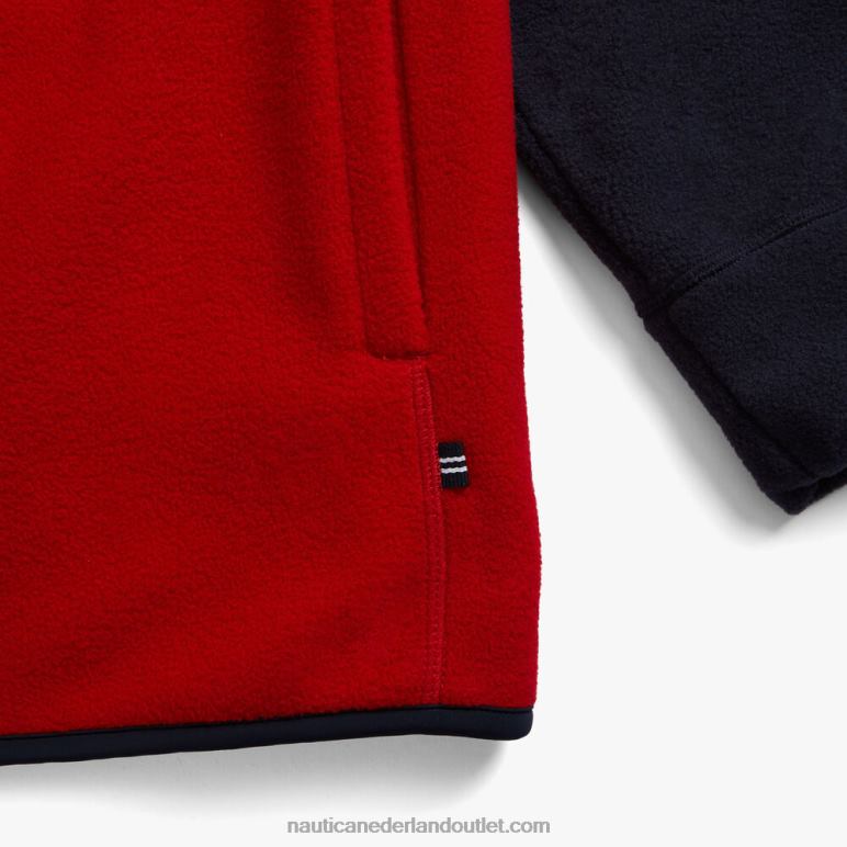 grote en lange nautex-hoodie met volledige rits en kleurvlakken marine Nautica 0828F722 Heren