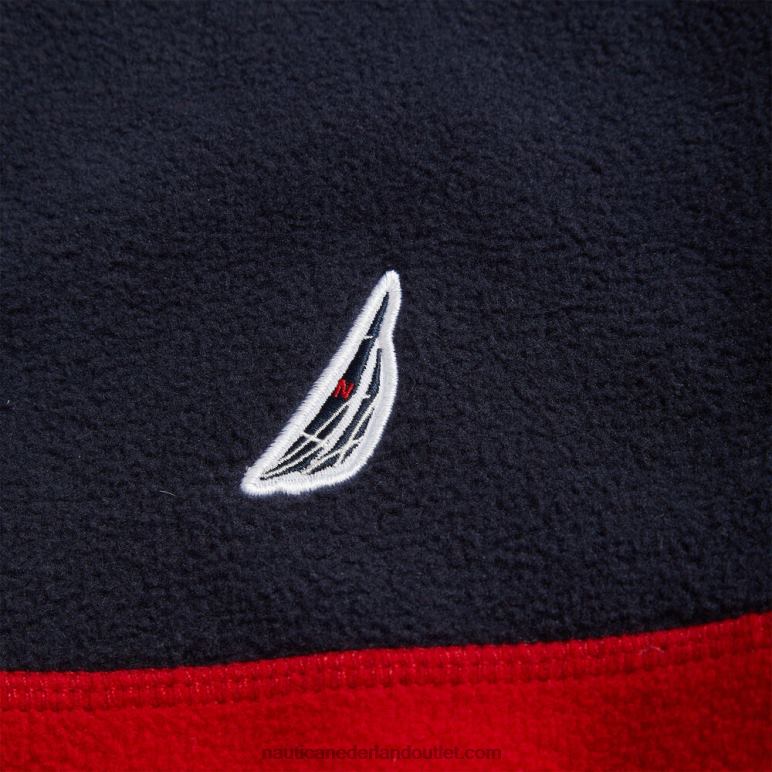 grote en lange nautex-hoodie met volledige rits en kleurvlakken marine Nautica 0828F722 Heren