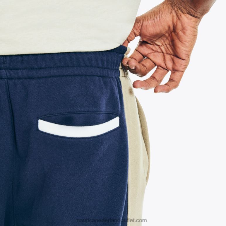 zijstreep colorblock joggingbroek stellaire blauwe heide Nautica 0828F255 Heren