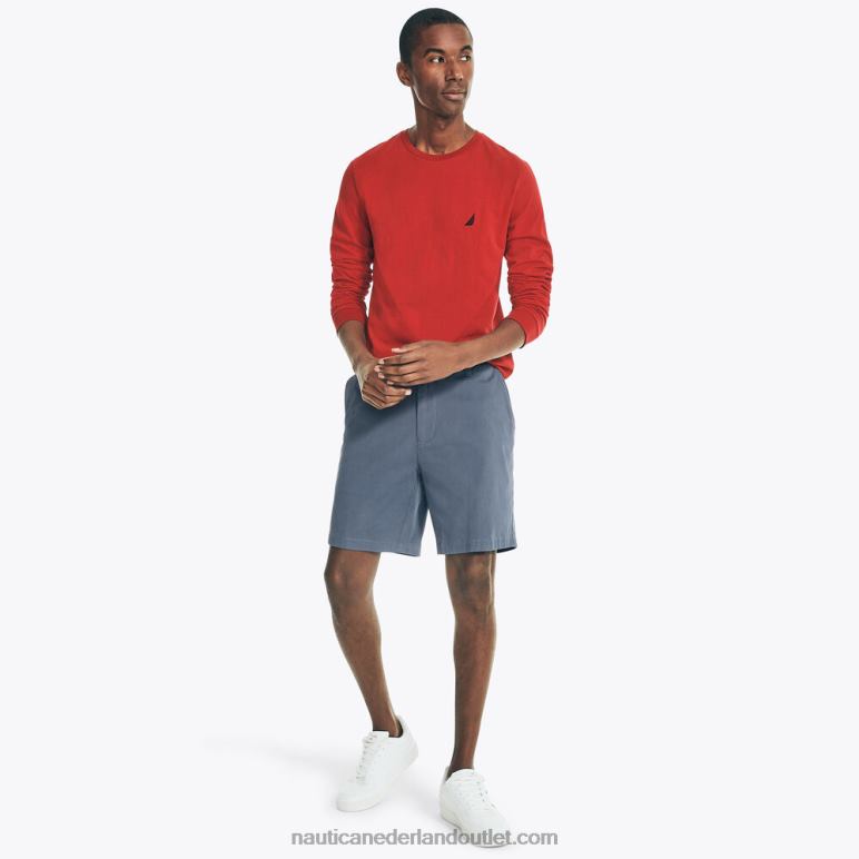 T-shirt met ronde hals en lange mouwen nautisch rood Nautica 0828F658 Heren