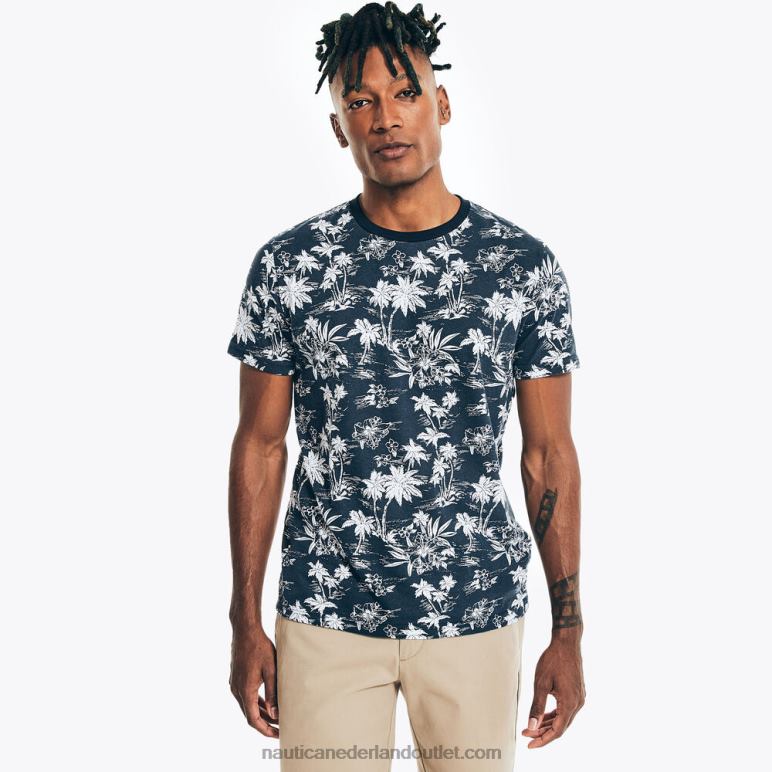 big & tall duurzaam vervaardigd T-shirt met print marine Nautica 0828F583 Heren