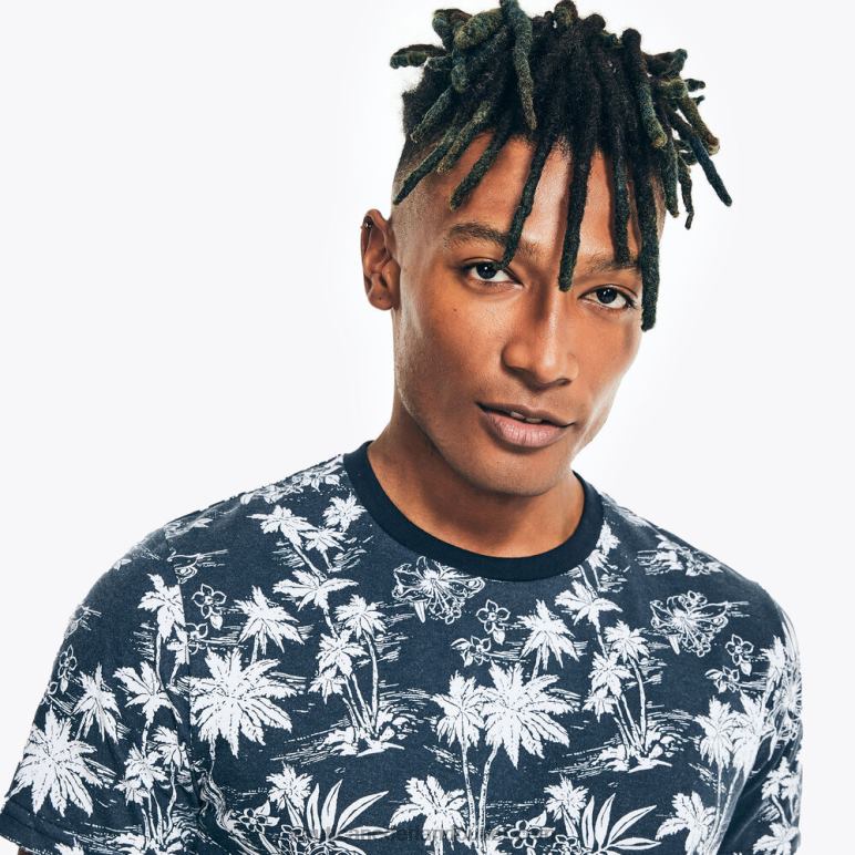 big & tall duurzaam vervaardigd T-shirt met print marine Nautica 0828F583 Heren