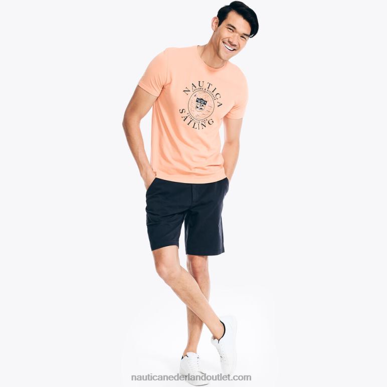 duurzaam vervaardigd Explore Discover grafisch T-shirt oranje2 Nautica 0828F87 Heren