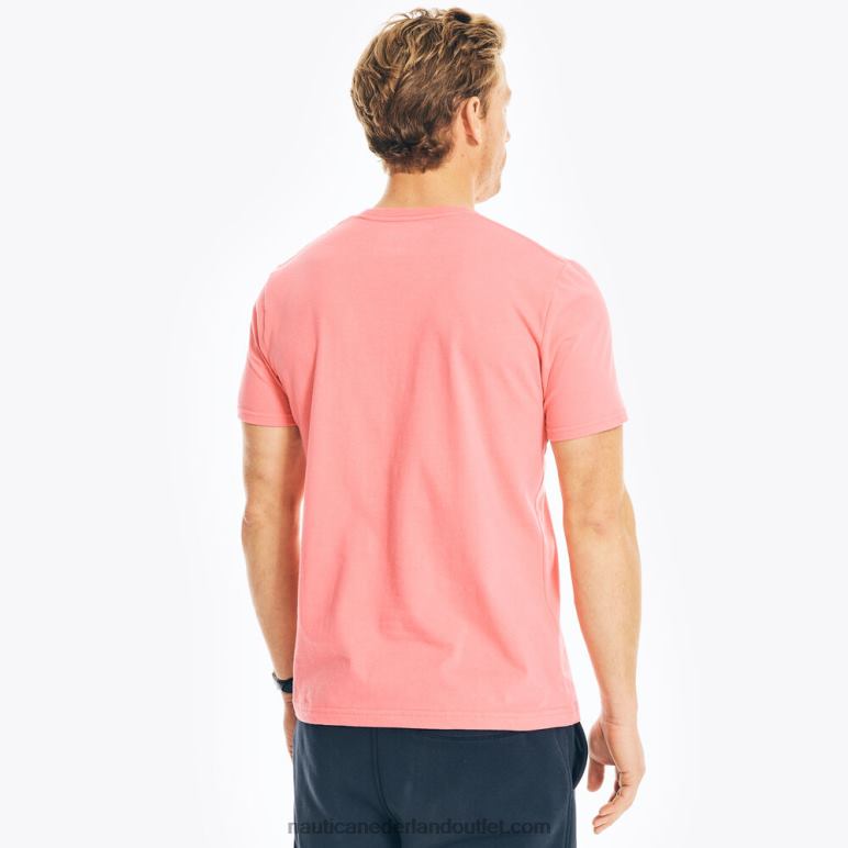 duurzaam vervaardigd T-shirt met grafische vlag theebes Nautica 0828F700 Heren