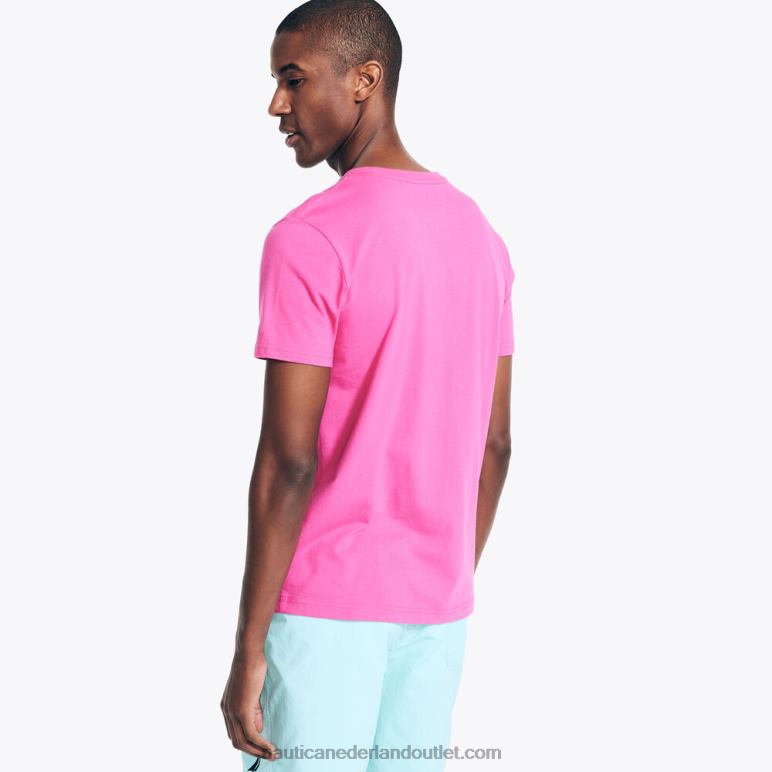 duurzaam vervaardigd T-shirt met kompasopdruk rotsachtig rood Nautica 0828F137 Heren