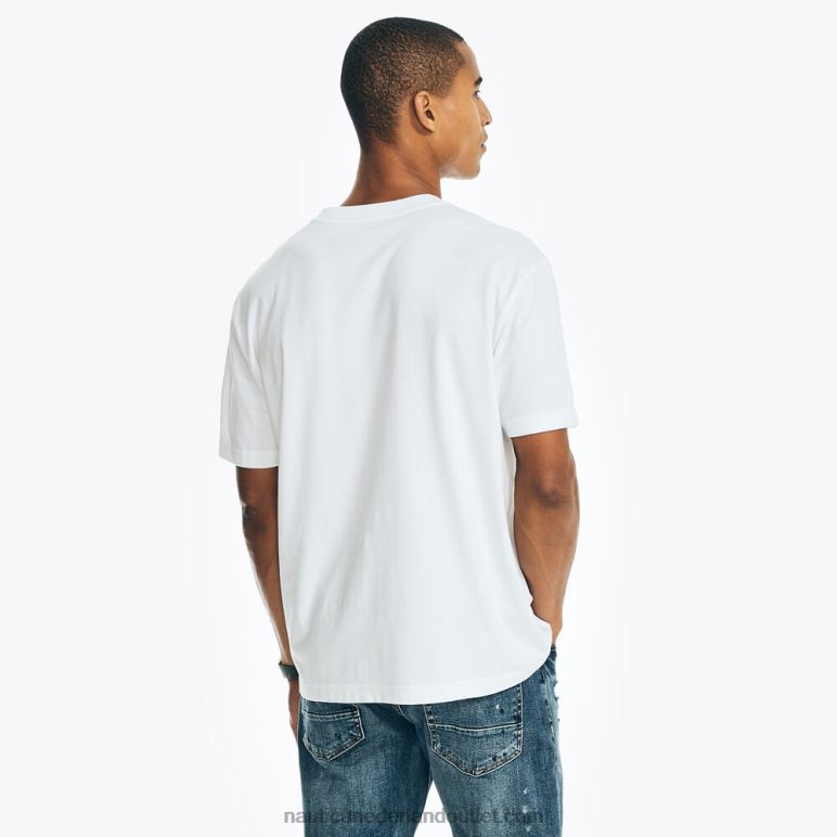 duurzaam vervaardigd T-shirt met logoprint zeil wit Nautica 0828F536 Heren