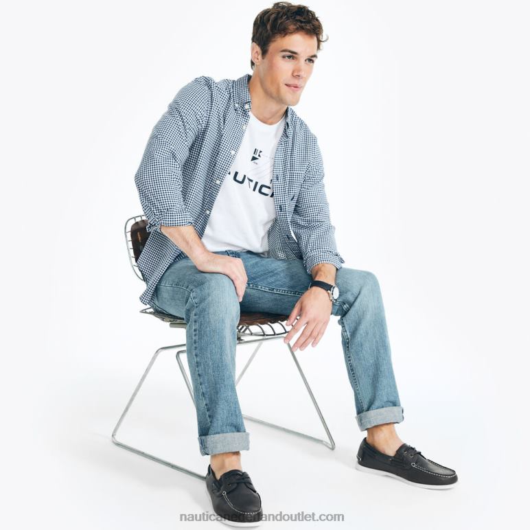 duurzaam vervaardigd grafisch T-shirt uit 1983 Helder wit Nautica 0828F64 Heren