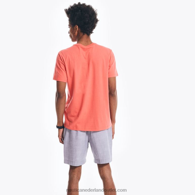 duurzaam vervaardigd grafisch t-shirt van het marine-instituut glorie rood Nautica 0828F631 Heren