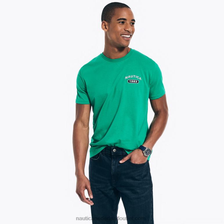 duurzaam vervaardigd jachtclub grafisch t-shirt donkere dille Nautica 0828F507 Heren