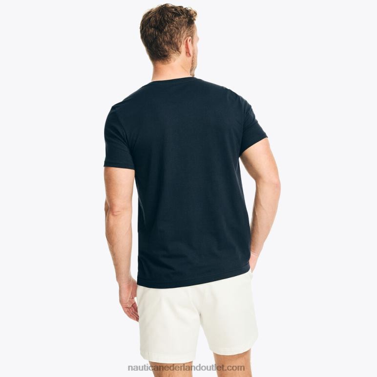 duurzaam vervaardigd jachtclub grafisch t-shirt marine Nautica 0828F191 Heren