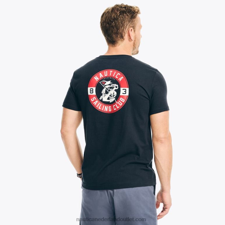 duurzaam vervaardigd jachtclub grafisch t-shirt marine Nautica 0828F370 Heren