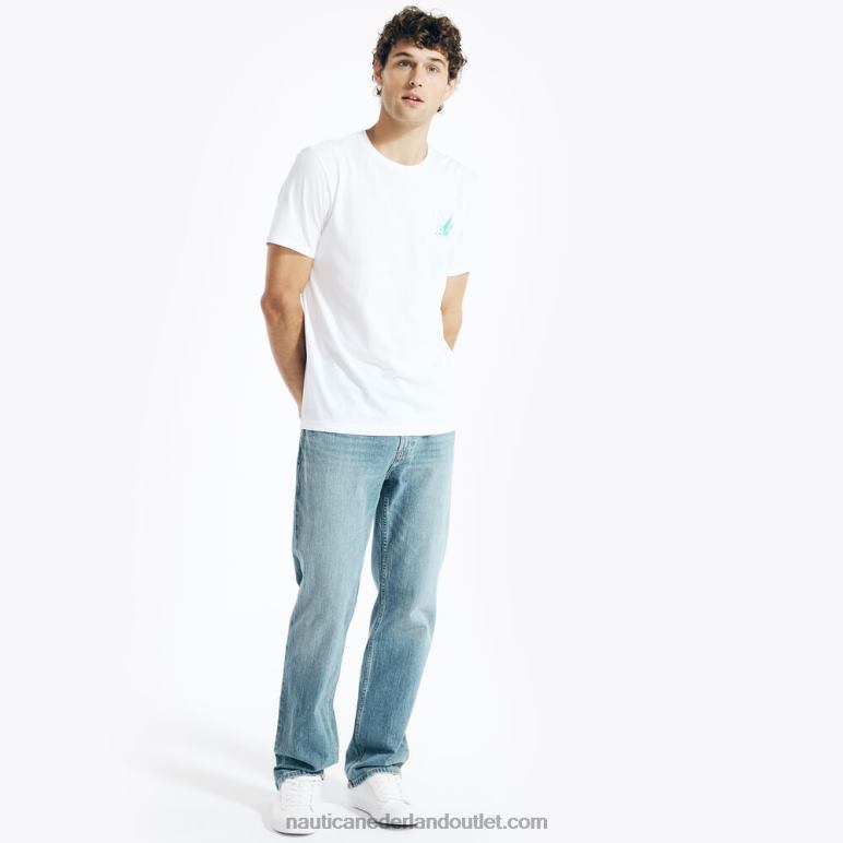 duurzaam vervaardigd n83 grafisch t-shirt Helder wit Nautica 0828F434 Heren