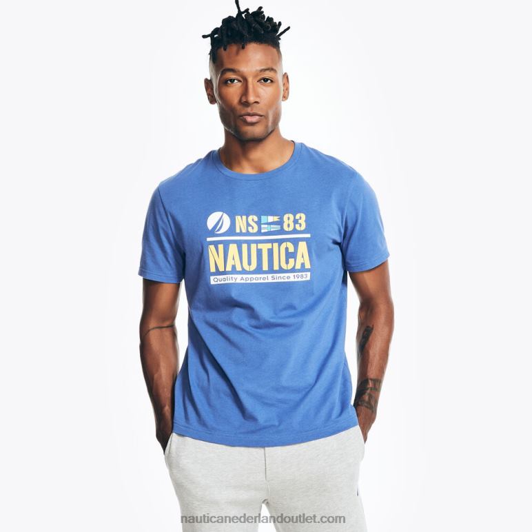 duurzaam vervaardigd n-83 grafisch t-shirt nachtelijke zeeheide Nautica 0828F384 Heren