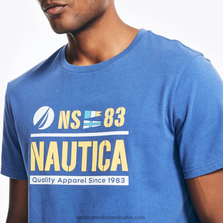duurzaam vervaardigd n-83 grafisch t-shirt nachtelijke zeeheide Nautica 0828F384 Heren