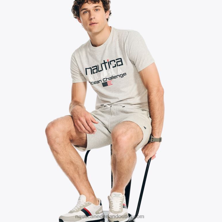 duurzaam vervaardigd ocean challenge grafisch t-shirt grijze heide Nautica 0828F416 Heren