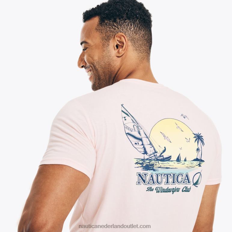 duurzaam vervaardigd windsurfer grafisch t-shirt boei rood Nautica 0828F500 Heren
